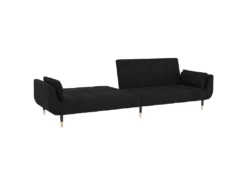 Canapé-lit 2 Places Et Tabouret Deux Oreillers Noir Velours 16 Canapé-lit 2 Places Et Tabouret Deux Oreillers Noir Velours -Canapé Soldes Boutique canape 22585875