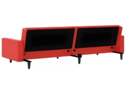 Canapé-lit à 2 Places Avec Repose-pied Rouge Similicuir -Canapé Soldes Boutique canape 22585913