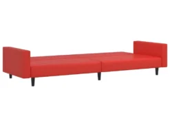 Canapé-lit à 2 Places Avec Repose-pied Rouge Similicuir -Canapé Soldes Boutique canape 22585917