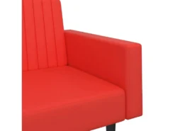 Canapé-lit à 2 Places Avec Repose-pied Rouge Similicuir -Canapé Soldes Boutique canape 22585921