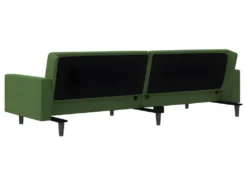 Canapé-lit 2 Places 2 Oreillers Repose-pied Vert Foncé Velours 15 Canapé-lit 2 Places 2 Oreillers Repose-pied Vert Foncé Velours -Canapé Soldes Boutique canape 22585933