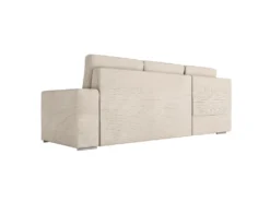 ADEN - Canapé D'angle Convertible Avec Coffre En Velours Côtelé - Beige - Angle Gauche -Canapé Soldes Boutique canape 22678875