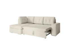 ADEN - Canapé D'angle Convertible Avec Coffre En Tissu - Beige - Angle Gauche -Canapé Soldes Boutique canape 22678967