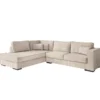 BELAMI - Canapé D'angle 4 Places En Velours Côtelé - Beige - Angle Gauche