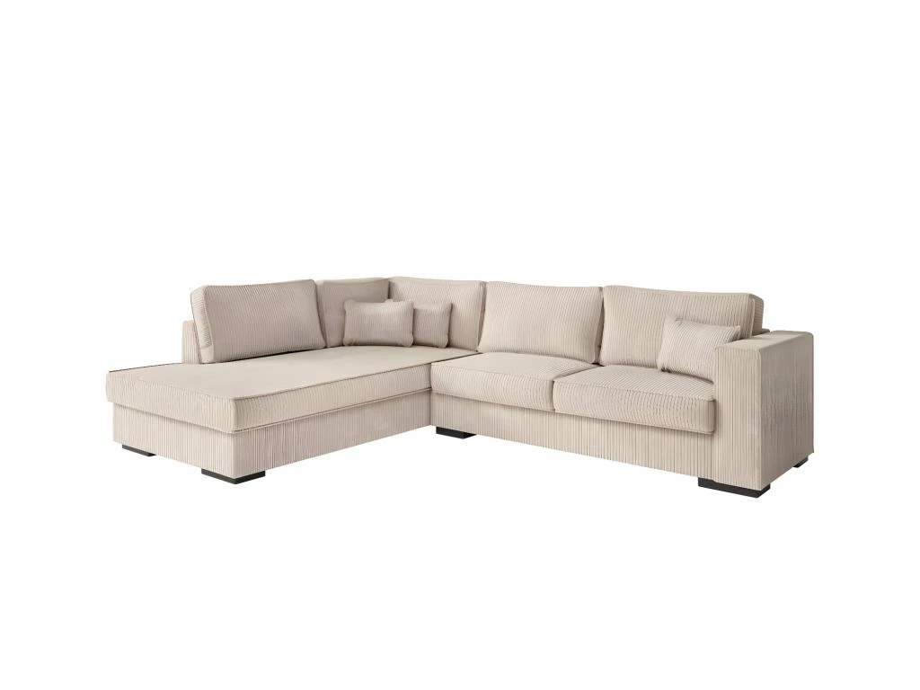 BELAMI - Canapé D'angle 4 Places En Velours Côtelé - Beige - Angle Gauche 1 BELAMI - Canapé D'angle 4 Places En Velours Côtelé - Beige - Angle Gauche