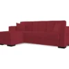 Canapé Ddajca, Canapé D'angle Avec Péninsule Réversible, Canapé De Rangement Pour Le Salon Avec Chaiselongue Et 2 Coussins, 230x150h81 Cm, Rouge