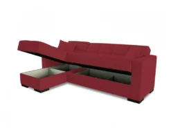 Canapé Ddajca, Canapé D'angle Avec Péninsule Réversible, Canapé De Rangement Pour Le Salon Avec Chaiselongue Et 2 Coussins, 230x150h81 Cm, Rouge -Canapé Soldes Boutique canape 22699777