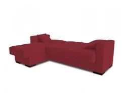 Canapé Ddajca, Canapé D'angle Avec Péninsule Réversible, Canapé De Rangement Pour Le Salon Avec Chaiselongue Et 2 Coussins, 230x150h81 Cm, Rouge -Canapé Soldes Boutique canape 22699779