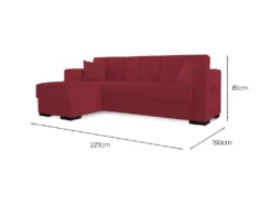 Canapé Ddajca, Canapé D'angle Avec Péninsule Réversible, Canapé De Rangement Pour Le Salon Avec Chaiselongue Et 2 Coussins, 230x150h81 Cm, Rouge -Canapé Soldes Boutique canape 22699781