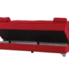 Canapé Dasson, Canapé à Rangement Linéaire Avec 2 Coussins Inclus, Canapé De Salon En Tissu Rembourré Avec Ouverture Clic-clac, 190x87xh91 Cm, Rouge