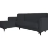 Canapé Dabazo, Canapé D'angle Avec Péninsule Réversible, Canapé Conteneur Moderne Avec Chaise Longue Et 3 Coussins, 230x153h85 Cm, Bleu