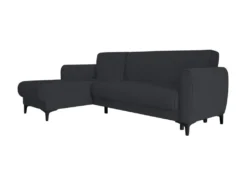 Canapé Dabazo, Canapé D'angle Avec Péninsule Réversible, Canapé Conteneur Moderne Avec Chaise Longue Et 3 Coussins, 230x153h85 Cm, Bleu
