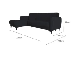 Canapé Dabazo, Canapé D'angle Avec Péninsule Réversible, Canapé Conteneur Moderne Avec Chaise Longue Et 3 Coussins, 230x153h85 Cm, Bleu -Canapé Soldes Boutique canape 22699793