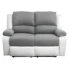 Canapé De Relaxation électrique 2 Places Microfibre Et Simili DETENTE - Blanc Et Gris