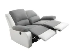 Canapé De Relaxation électrique 2 Places Microfibre Et Simili DETENTE - Blanc Et Gris 13 Canapé De Relaxation électrique 2 Places Microfibre Et Simili DETENTE - Blanc Et Gris -Canapé Soldes Boutique canape 22701151