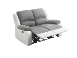 Canapé De Relaxation électrique 2 Places Microfibre Et Simili DETENTE - Blanc Et Gris 15 Canapé De Relaxation électrique 2 Places Microfibre Et Simili DETENTE - Blanc Et Gris -Canapé Soldes Boutique canape 22701155