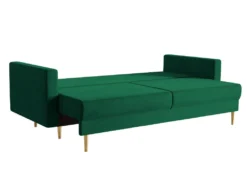 Canapé Convertible - 200 Cm - 3 Places - Velours Hydrophobe - Vert - VALICO -Canapé Soldes Boutique canape 22704891