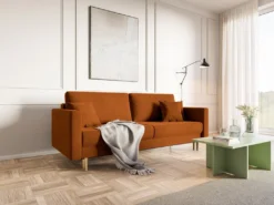 Canapé Convertible - 200 Cm - 3 Places - Velours Hydrophobe - Cuivre - VALICO 10 Canapé Convertible - 200 Cm - 3 Places - Velours Hydrophobe - Cuivre - VALICO -Canapé Soldes Boutique canape 22704937