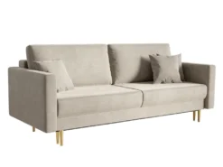 Canapé Convertible - 200 Cm - 3 Places - Velours Hydrophobe - Beige - VALICO 10 Canapé Convertible - 200 Cm - 3 Places - Velours Hydrophobe - Beige - VALICO -Canapé Soldes Boutique canape 22704957