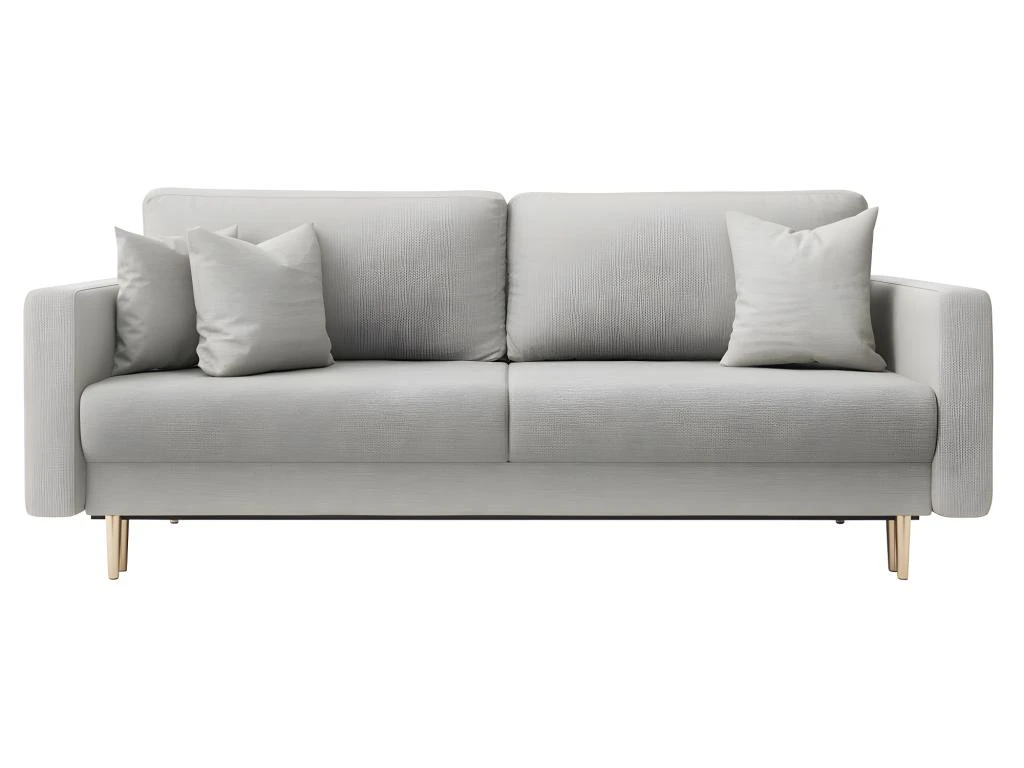 Canapé Convertible - 200 Cm - 3 Places - Gris Clair - VALICO 1 Canapé Convertible - 200 Cm - 3 Places - Gris Clair - VALICO