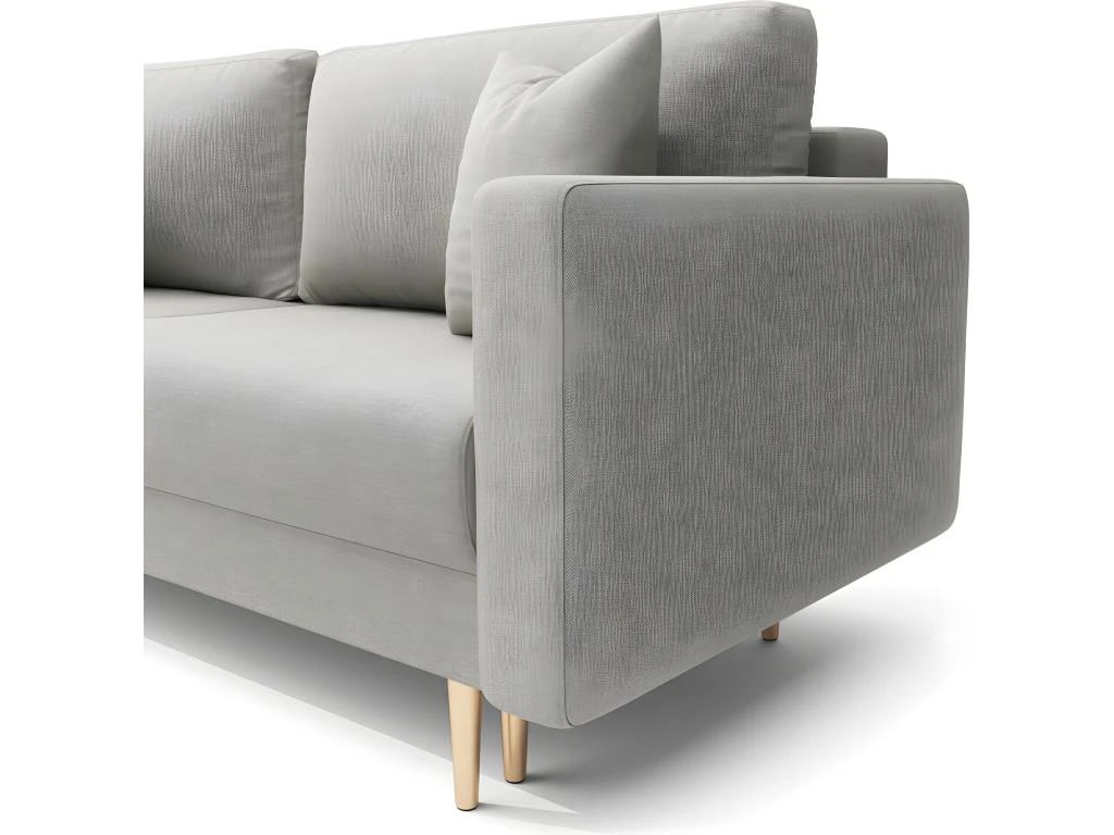 Canapé Convertible - 200 Cm - 3 Places - Gris Clair - VALICO 6 Canapé Convertible - 200 Cm - 3 Places - Gris Clair - VALICO – Image 6