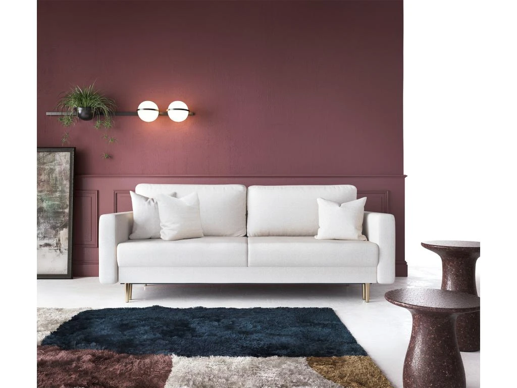 Canapé Convertible - 200 Cm - 3 Places - Crème - VALICO 2 Canapé Convertible - 200 Cm - 3 Places - Crème - VALICO – Image 2