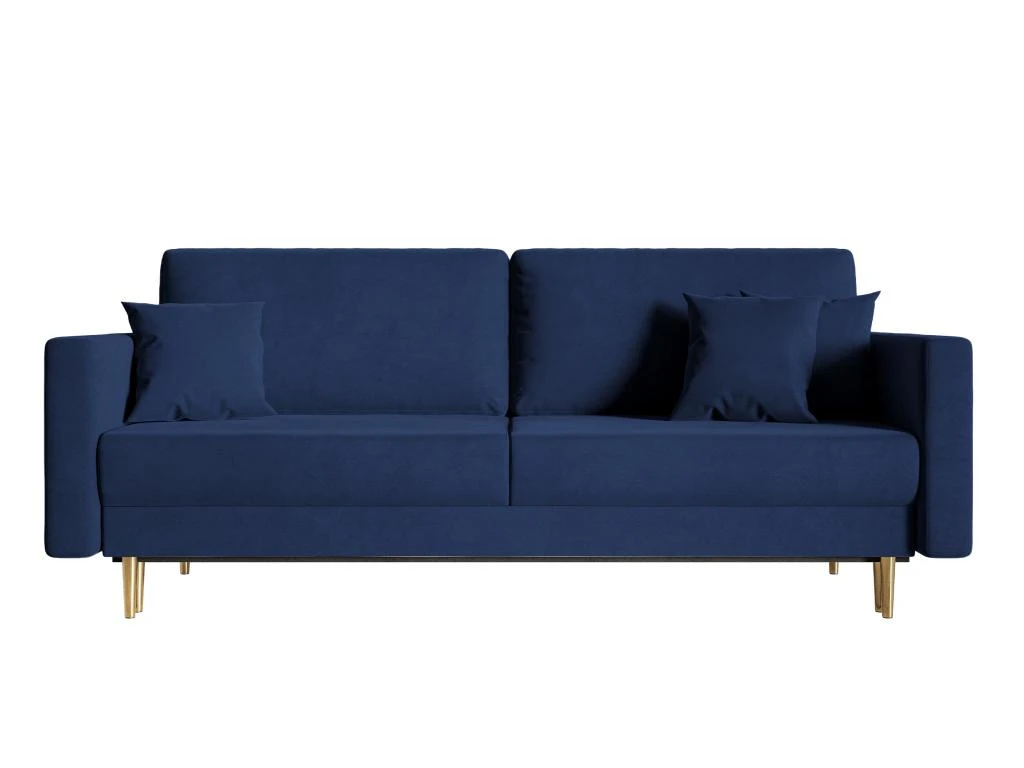 Canapé Convertible - 200 Cm - 3 Places - Velours Hydrophobe - Bleu Marin - VALICO 1 Canapé Convertible - 200 Cm - 3 Places - Velours Hydrophobe - Bleu Marin - VALICO