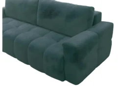 Canapé 3 Places Convertible En Tissu Bouclette Bleu Canard ISSORO -Canapé Soldes Boutique canape 22729815