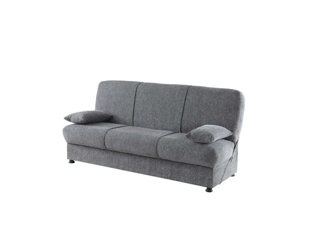 Canapé Alvaro, Canapé Conteneur 3 Places Avec 2 Coussins Inclus, Canapé De Salon En Tissu Rembourré Avec Ouverture Clic-clac, 180x81h90 Cm, Gris 1 Canapé Alvaro, Canapé Conteneur 3 Places Avec 2 Coussins Inclus, Canapé De Salon En Tissu Rembourré Avec Ouverture Clic-clac, 180x81h90 Cm, Gris