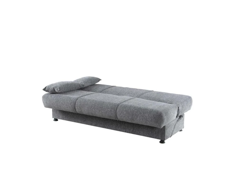 Canapé Alvaro, Canapé Conteneur 3 Places Avec 2 Coussins Inclus, Canapé De Salon En Tissu Rembourré Avec Ouverture Clic-clac, 180x81h90 Cm, Gris 4 Canapé Alvaro, Canapé Conteneur 3 Places Avec 2 Coussins Inclus, Canapé De Salon En Tissu Rembourré Avec Ouverture Clic-clac, 180x81h90 Cm, Gris – Image 4
