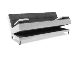 Canapé Jordi, Canapé 3 Places Avec Pieds En Métal Noir, Canapé De Salon En Tissu Rembourré Avec Ouverture Clic-clac, 190x87h97 Cm, Gris -Canapé Soldes Boutique canape 22766381