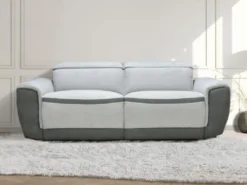 Canapé 3 Places Relax électrique En Tissu Gris Clair ORIETTO -Canapé Soldes Boutique canape 22805877