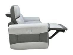 Canapé 3 Places Relax électrique En Tissu Gris Clair ORIETTO -Canapé Soldes Boutique canape 22805905