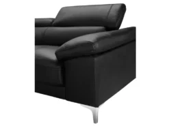 Canapé D'angle En Cuir SOLANGE - Noir - Angle Gauche -Canapé Soldes Boutique canape 228521