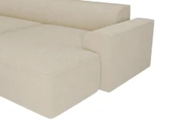 Canapé D'angle Droit En Velours Côtelé Crème NEPIRI -Canapé Soldes Boutique canape 22853291