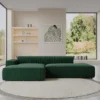 Canapé D'angle Gauche En Velours Côtelé Vert Sapin NEPIRI