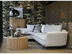 Canapé D'angle - 282 Cm - En L Avec Un Coffre De Rangement - Tissu Hydrophobe - Beige - Côté Gauche - DEMISBAL -Canapé Soldes Boutique canape 22858789