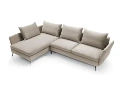 Canapé D'angle - 282 Cm - En L Avec Un Coffre De Rangement - Tissu Hydrophobe - Beige - Côté Gauche - DEMISBAL -Canapé Soldes Boutique canape 22858795