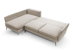 Canapé D'angle - 282 Cm - En L Avec Un Coffre De Rangement - Tissu Hydrophobe - Beige - Côté Gauche - DEMISBAL -Canapé Soldes Boutique canape 22858797