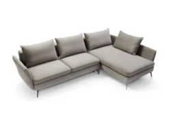 Canapé D'angle - 282 Cm - En L Avec Un Coffre De Rangement - Tissu Hydrophobe - Gris Clair - Côté Droit - DEMISBAL -Canapé Soldes Boutique canape 22858835