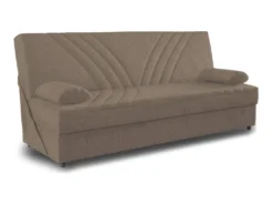 Canapé Dmalama, Canapé Conteneur 3 Places Avec 2 Coussins Inclus, Canapé De Salon En Tissu Rembourré Avec Ouverture Clic-clac, 181x81h88 Cm, Beige