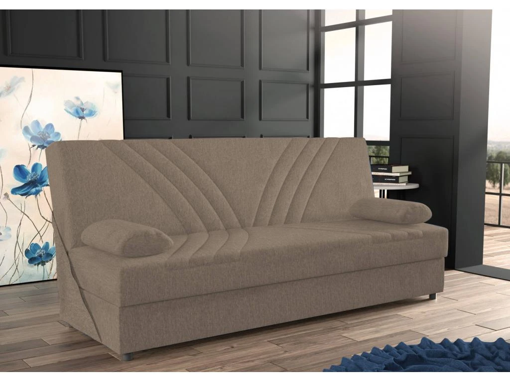 Canapé Dmalama, Canapé Conteneur 3 Places Avec 2 Coussins Inclus, Canapé De Salon En Tissu Rembourré Avec Ouverture Clic-clac, 181x81h88 Cm, Beige 2 Canapé Dmalama, Canapé Conteneur 3 Places Avec 2 Coussins Inclus, Canapé De Salon En Tissu Rembourré Avec Ouverture Clic-clac, 181x81h88 Cm, Beige – Image 2