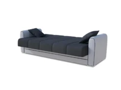 Canapé Dgirou, Canapé Conteneur 3 Places En éco-cuir Et Tissu, Canapé De Salon En Tissu Rembourré Avec Ouverture Clic-clac, 220x84h91 Cm, Blanc Et Gris Foncé -Canapé Soldes Boutique canape 22871579