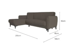 Canapé Dabazo, Canapé D'angle Avec Péninsule Réversible, Canapé Conteneur Moderne Avec Chaise Longue Et 3 Coussins, 230x153h85 Cm, Marron -Canapé Soldes Boutique canape 22872303