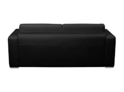 Canapé 3 Places Convertible Express 100% Cuir De Buffle Noir Matelas 18 Cm DELECTEA II -Canapé Soldes Boutique canape 22933155