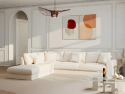 Canapé D'angle Gauche En Tissu Beige JULINA -Canapé Soldes Boutique canape 22969063