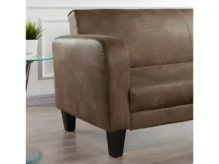 Canapé Club 3 Places Convertible INICIO En Microfibre Aspect Cuir Vieilli -Canapé Soldes Boutique canape 230129