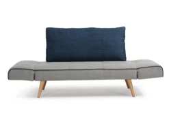 Canapé Convertible Clic-clac En Tissu EBATY II - Gris Et Bleu -Canapé Soldes Boutique canape 230225