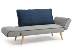 Canapé Convertible Clic-clac En Tissu EBATY II - Gris Et Bleu -Canapé Soldes Boutique canape 230227