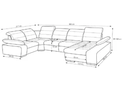 Canapé D'angle Panoramique Convertible En Tissu Et Simili BOILEAU - Bicolore Turquoise/anthracite - Angle Gauche -Canapé Soldes Boutique canape 231239 1